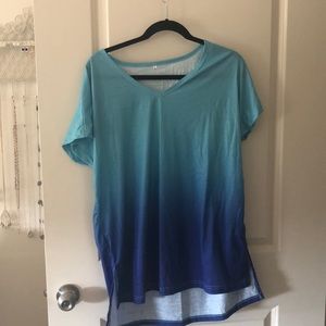 V neck T-shirt ombré